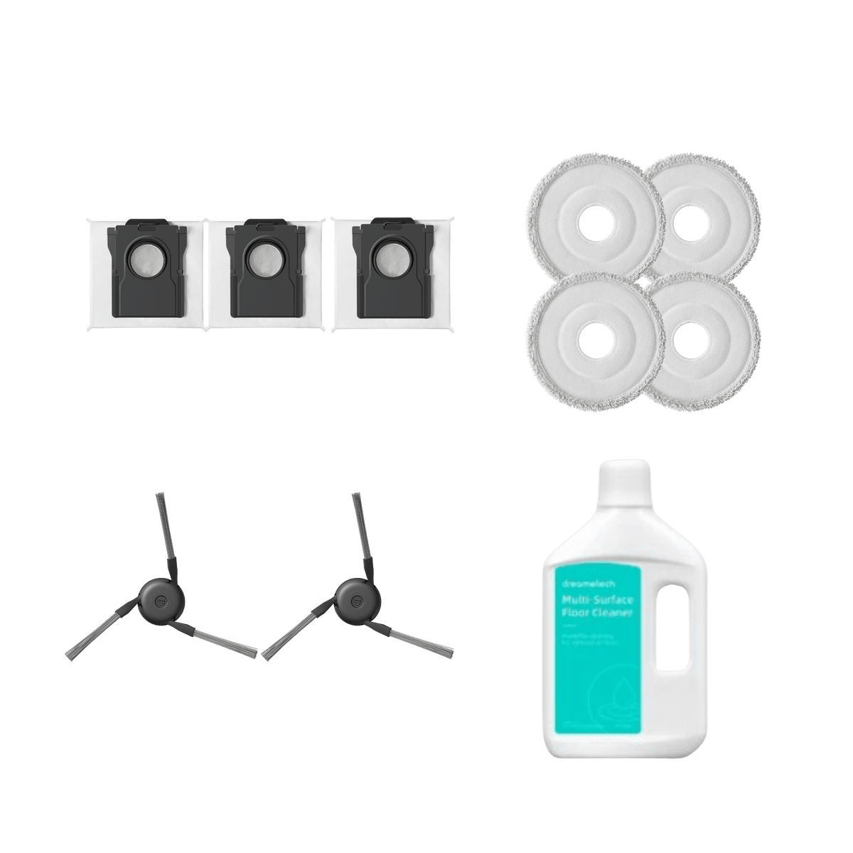Accessory pack for Dreame X50 Pro: cleaning pads, side brushes, filter, floor cleaner bottle