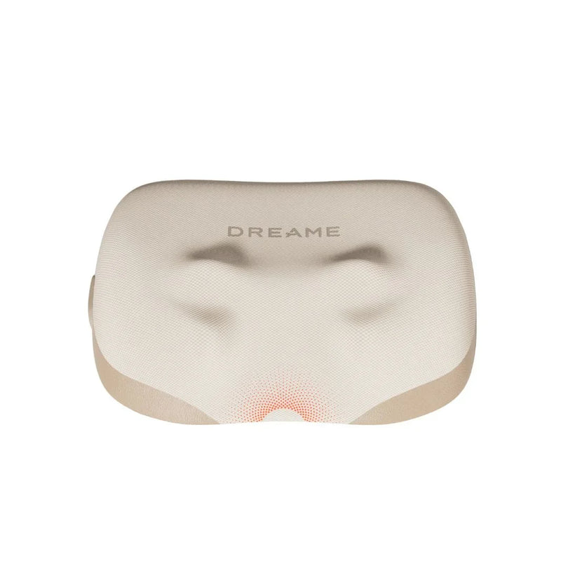 White pillow massager with DREAME logo and textured fabric surface