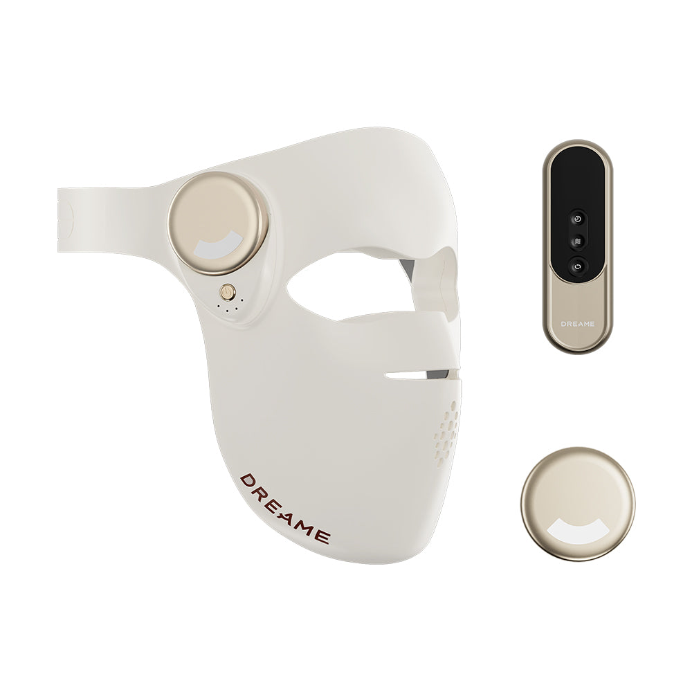 Dreame LED anti-aging facial mask with control dial and charging case