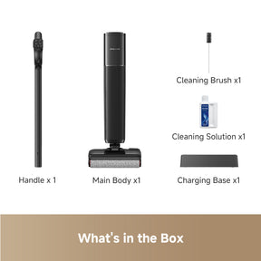 Cordless wet/dry vacuum cleaner kit: handle, main body, charging base, brush