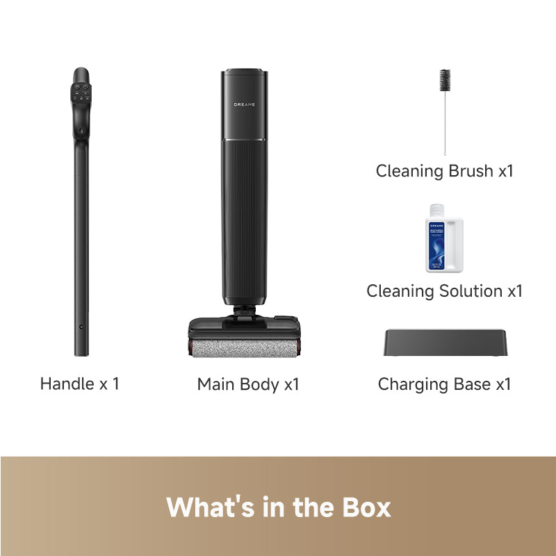 Cordless wet/dry vacuum cleaner kit: handle, main body, charging base, brush