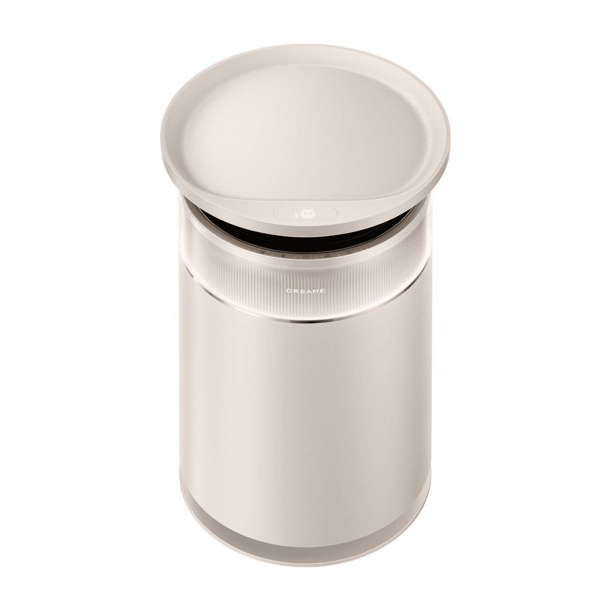 Dreame FP10 pet air purifier, white top with open lid and control panel
