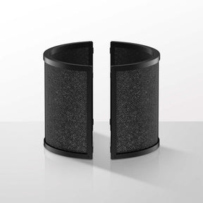 PM10 Air Purifier Fan Filter: mesh filter face, dark outer frame, top caps