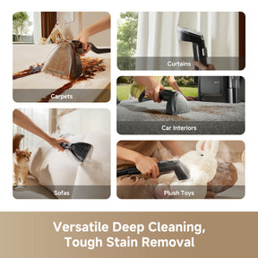 Steam spot cleaner with handheld nozzle for carpets, sofas, pet toys, and curtains