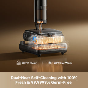 Steam Wet & Dry cordless vacuum Station mit beheizten Reinigungspads und Dampföffnung