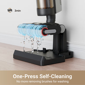 One-Press Self-Cleaning Aufsatz am Dreame G10 Pro, Wasser spült die Walze