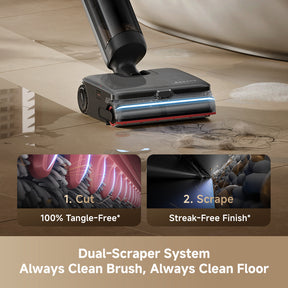 Steam Wet & Dry cordless vacuum Bodenkopf mit blauem LED-Lichtbalken