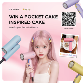 Pink pocket-size hair dryer with concentrator nozzle and hanging loop