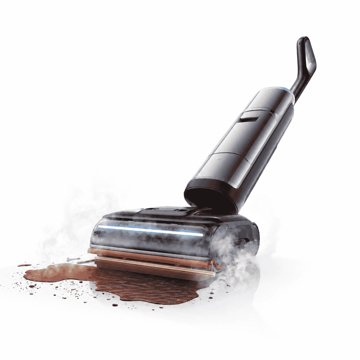 Steam wet & dry cordless vacuum cleaner with steam and front brush nozzle