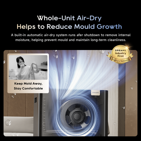 DB40 dehumidifier & purifier, whole-unit air-dry fan airflow inside unit diagram