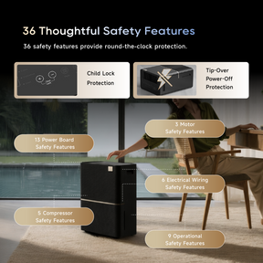 Dreame DB40 dehumidifier unit, black front view