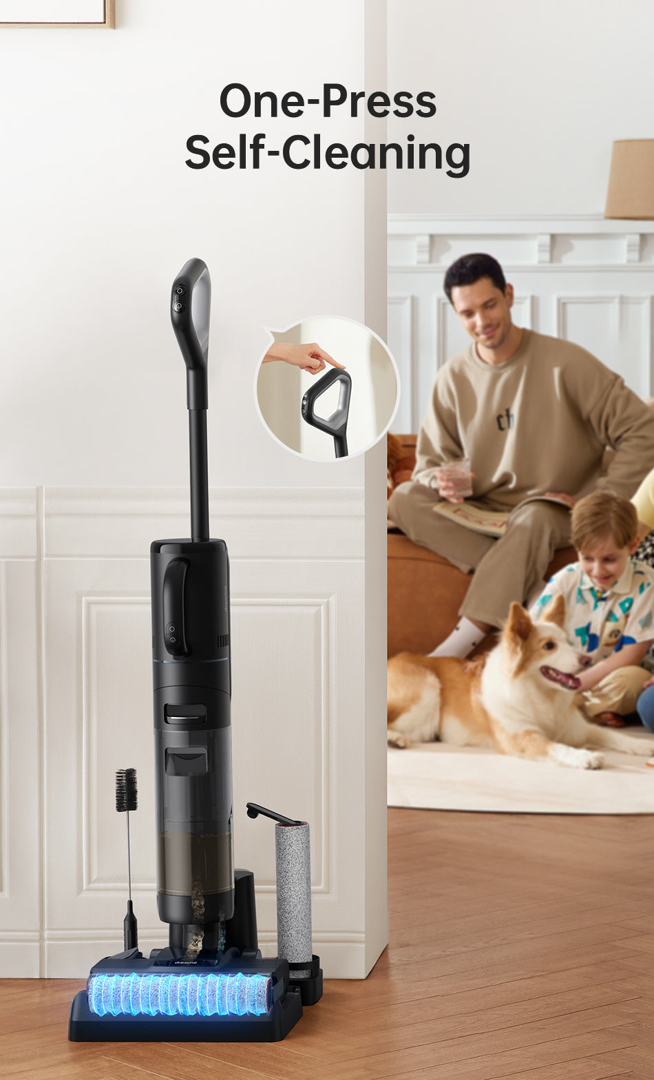 Dreame H12 Dual Wet and Dry Cordless Vacuum Cleaner, Hot-Air Drying