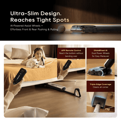 Cordless wet/dry vacuum cleaner with slim floor nozzle for tight spots