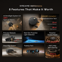 Robot vacuum and mop feature overview with side brush extension and deep mop system