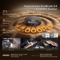 Robot vacuum and mop with dual brush system and strong suction for picking up debris