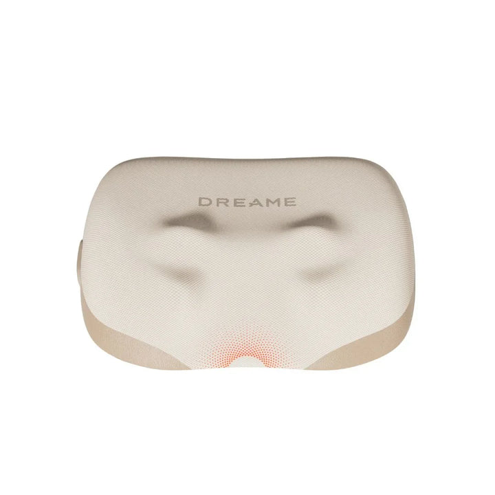 White pillow massager with DREAME logo and textured fabric surface