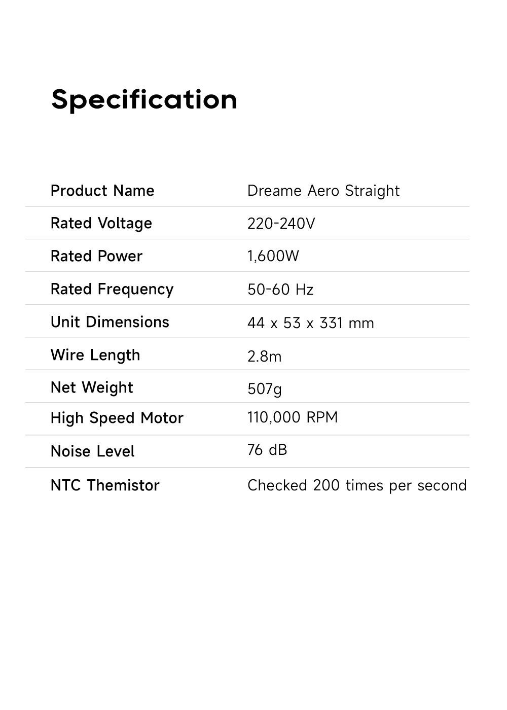 Dreame Aero Straight Hair Dryer