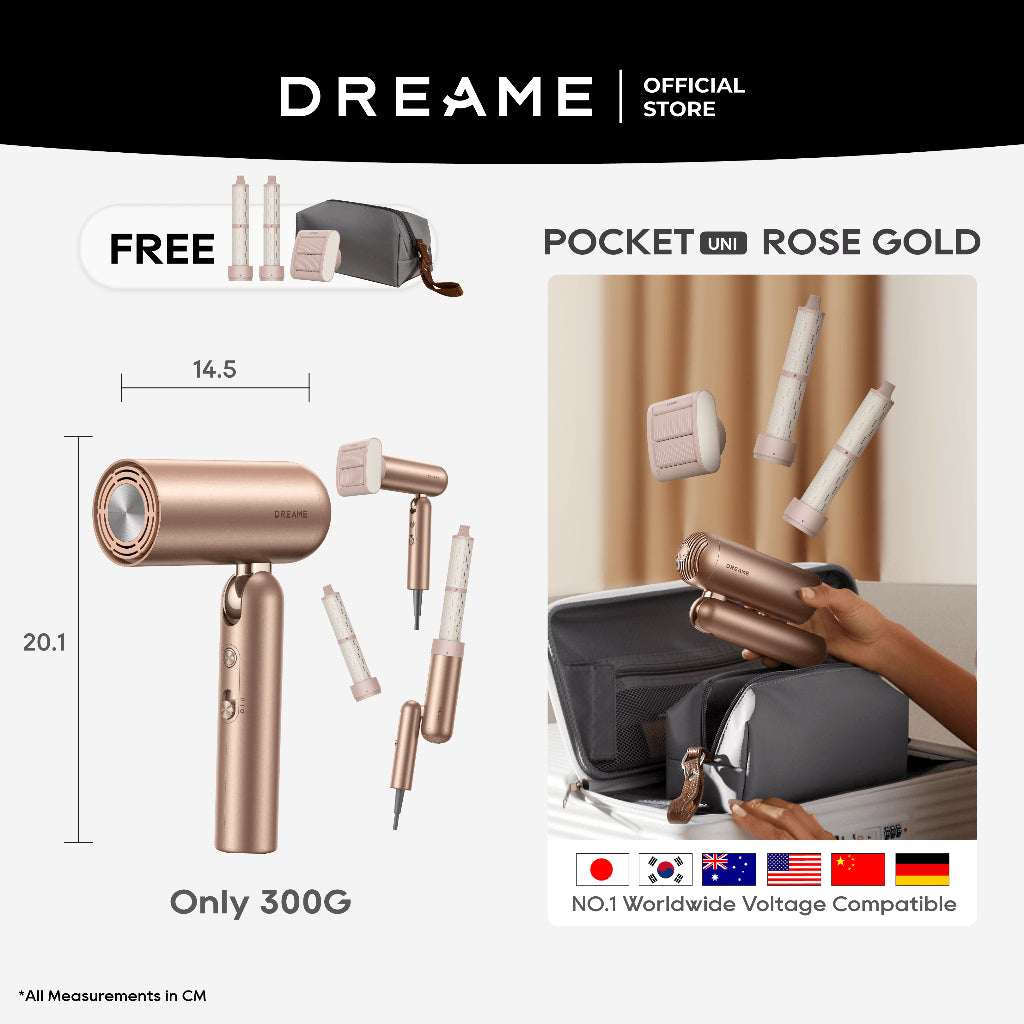 Dreame Pocket Uni | Universal Voltage Hair Dryer for Travel