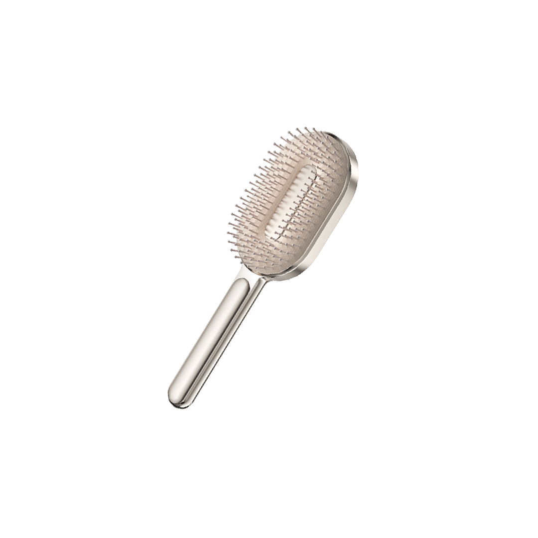 Dreame air cushion comb with rounded pin brush head and silver-toned handle