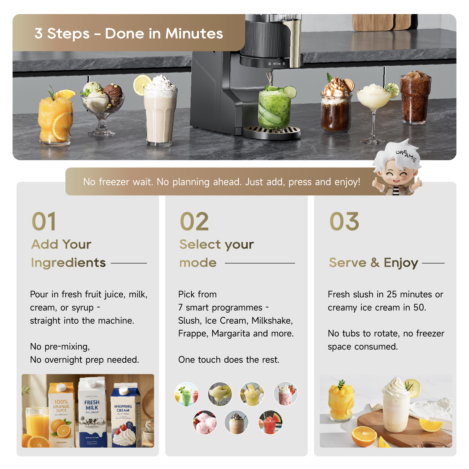【2-in-1】 Dreame Ice Cream & Slushie & Dessert Maker - SLM60