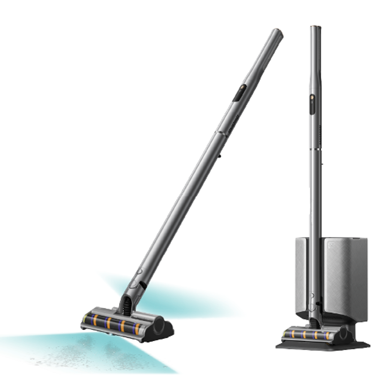 Cordless stick vacuum with auto-empty Air Station base and roller brush head