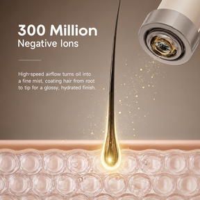 Fine-mist hair oil sprayer bottle releasing golden oil mist