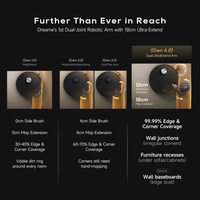 Robot vacuum and mop with robotic arm and 18cm ultra-extend side brush extension