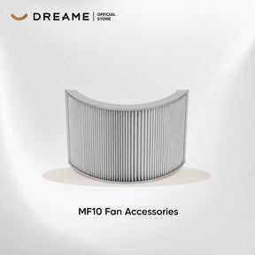 Curved gray pleated air filter insert for MF10 bladeless fan